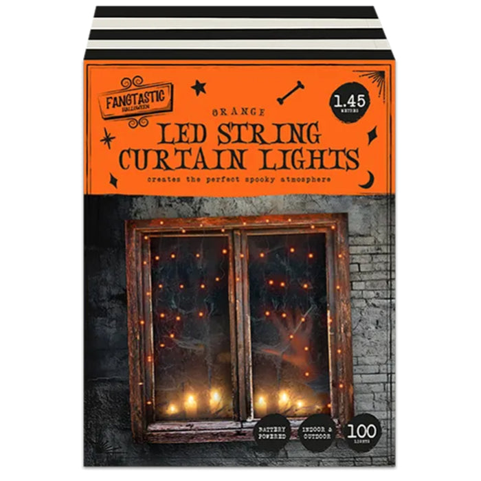 100 Orange LED Curtain Lights - 1.45m