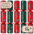 100 x Christmas Crackers Eco-Friendly Festive Berries Red & Green - 10" - Bulk Pack