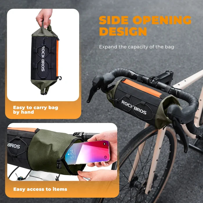 2.4L Compact Handlebar Bag with Shoulder Strap