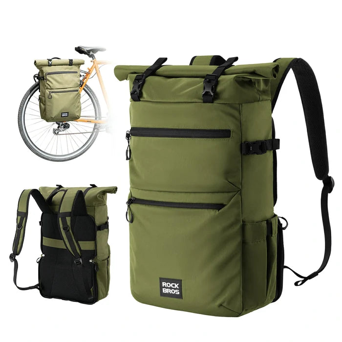 ROCKBROS 3 in 1 bike pannier bag rack shoulder bag 11-16L
#Color_Green