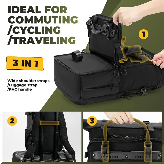 ROCKBROS 3 in 1 bike pannier bag rack shoulder bag 11-16L
