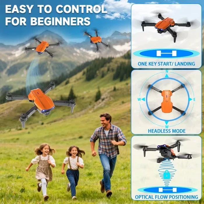 4K HD Dual‑Camera Foldable FPV Drone – Orange