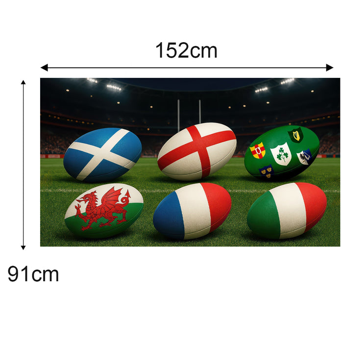 6 Nations Rugby Polyester Fabric Flag 5ft x 3ft