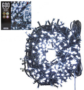 600 Cool White LED Fairy Lights - Indoor and Outdoor Use - Mains Operated - 13m
