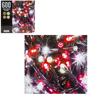 600 Red and White LED Fairy Lights - Indoor and Outdoor Use - Mains Operated - 13m