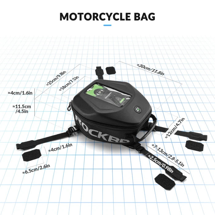 7L Motorcycle Tank Bag with Touch Screen Phone Holder