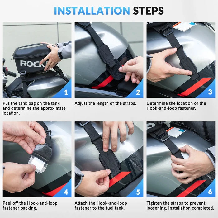 7L Motorcycle Tank Bag with Touch Screen Phone Holder