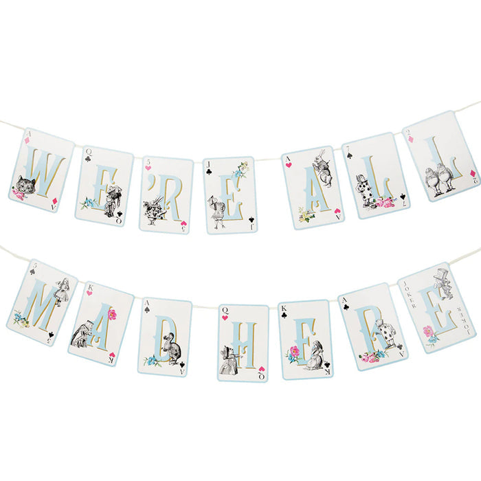 Alice in Wonderland 'We're All Mad Here' Paper Bunting - 3m