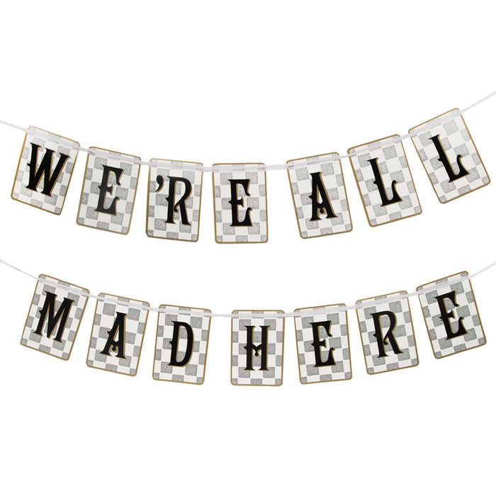 Alice in Wonderland 'We're All Mad Here' Paper Bunting - 3m