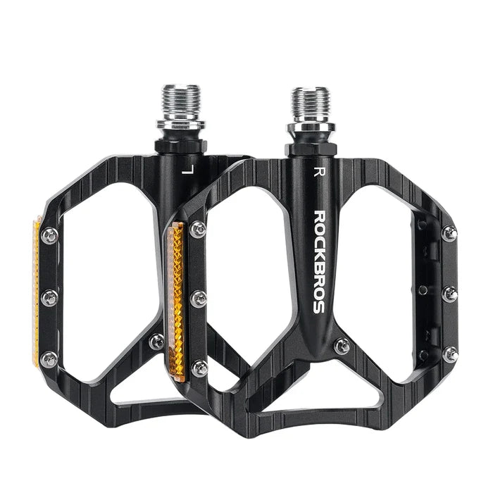 Aluminium Flat Bike Pedals with Sealed Bearings#Color_Black