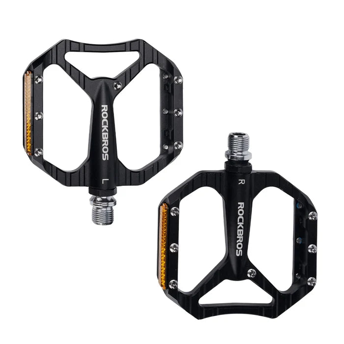 Aluminium Flat Bike Pedals with Sealed Bearings#Color_Black