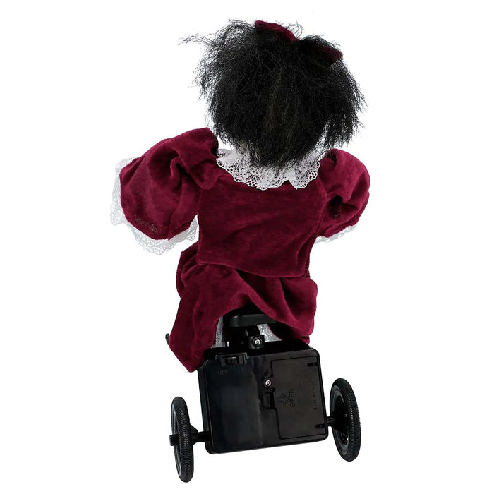 Anamatronic Demonic Doll on Tricycle Halloween Prop Decoration – 35cm