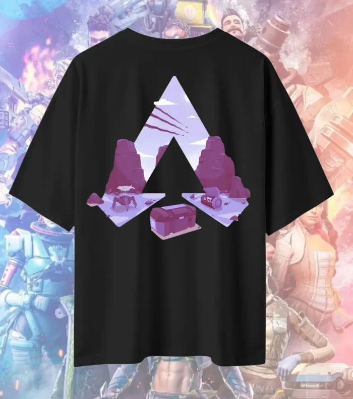 Apex Drop Zone Minimal Tee – Apex Legends Inspired Graphic Oversized T-Shirt - Black / S - Apex legends