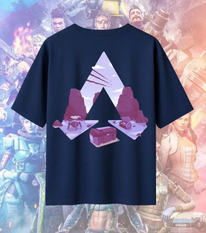 Apex Drop Zone Minimal Tee – Apex Legends Inspired Graphic Oversized T-Shirt - Navy / S - Apex legends