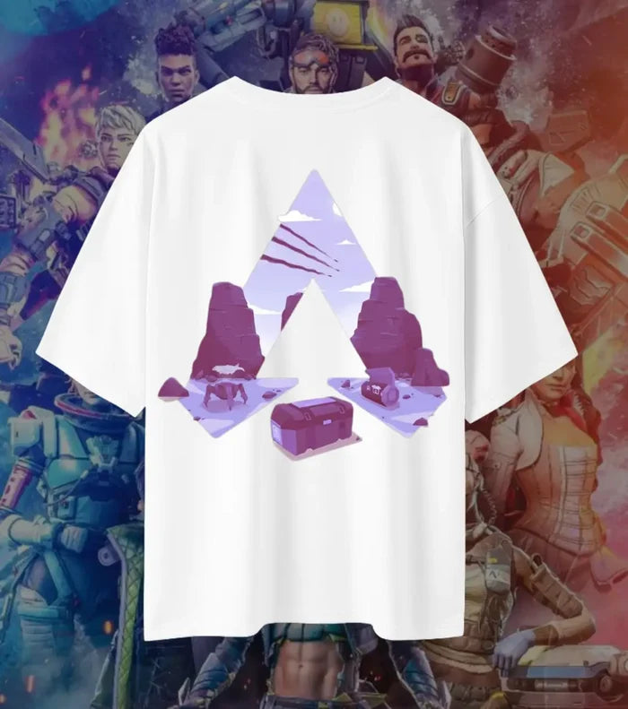 Apex Drop Zone Minimal Tee – Apex Legends Inspired Graphic Oversized T-Shirt - White / S - Apex legends