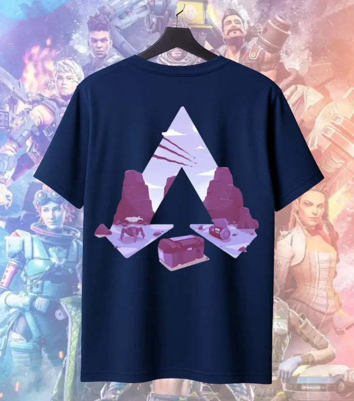Apex Drop Zone Minimal Tee – Apex Legends Inspired Graphic T-Shirt - Back (Dual Print) / Navy / S - Apex legends