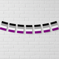 Asexual Pride Bunting Single Row White Brick Wall