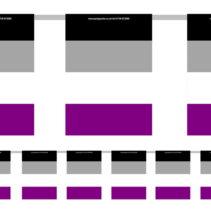 A series of asexual pride flags displayed in a row, with flags showing various shades of gray, purple, and black.