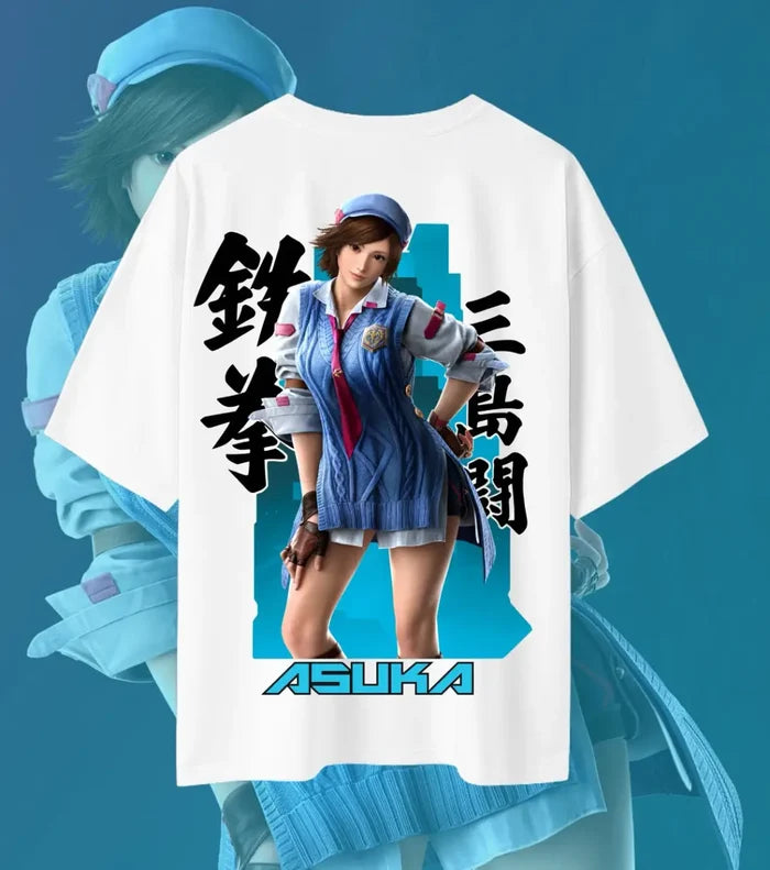 Asuka Kazama Rising Spirit Tekken T-Shirt | Premium Gaming Tee | Oversized Fit - 180GSM / White / S - Tekken