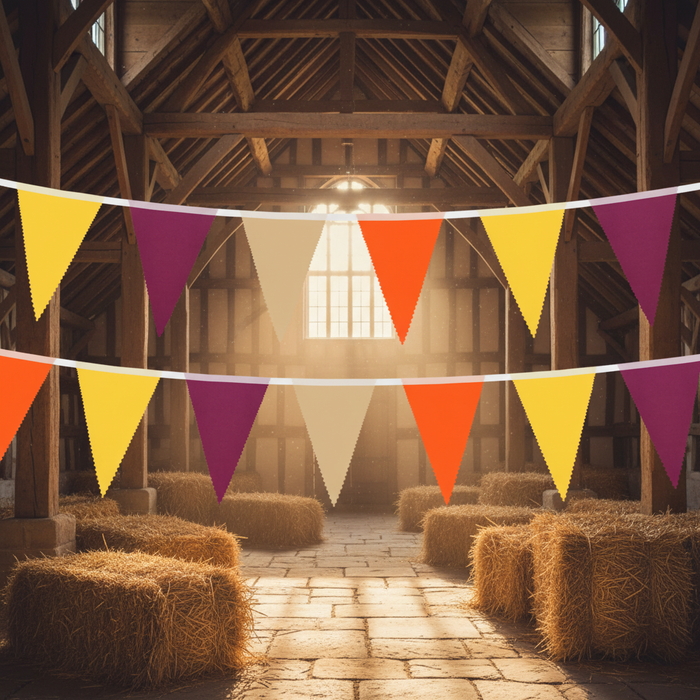 Autumn Colours Fabric Bunting in Tithe Barn