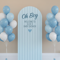 Baby Blue Sailboard with Blue Balloon Bunches