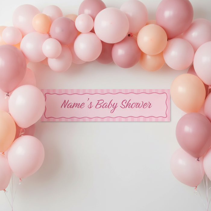 Baby Pink Banner with Balloons Lifestyle