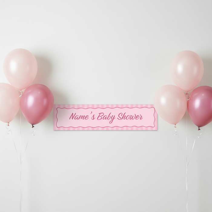 Baby Pink Banner Symmetrical Balloons Lifestyle