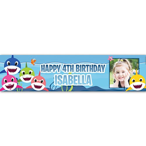 Baby Shark Personalised Photo Banner - 1.2m
