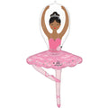 Ballerina Girl Dark Hair Foil Balloon - 43"