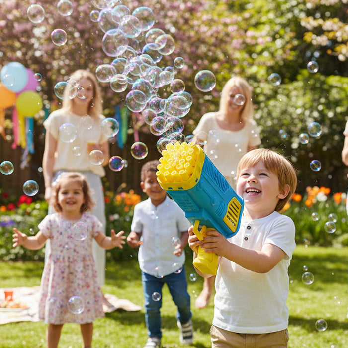 Battery Operated Bubble Gun with 50ml Bubble Solution