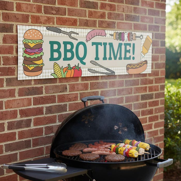 BBQ Time Banner 120cm x 30cm