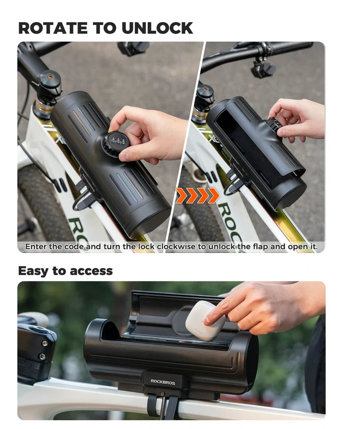 ROCKBROS bike frame box lockable waterproof 0.7L