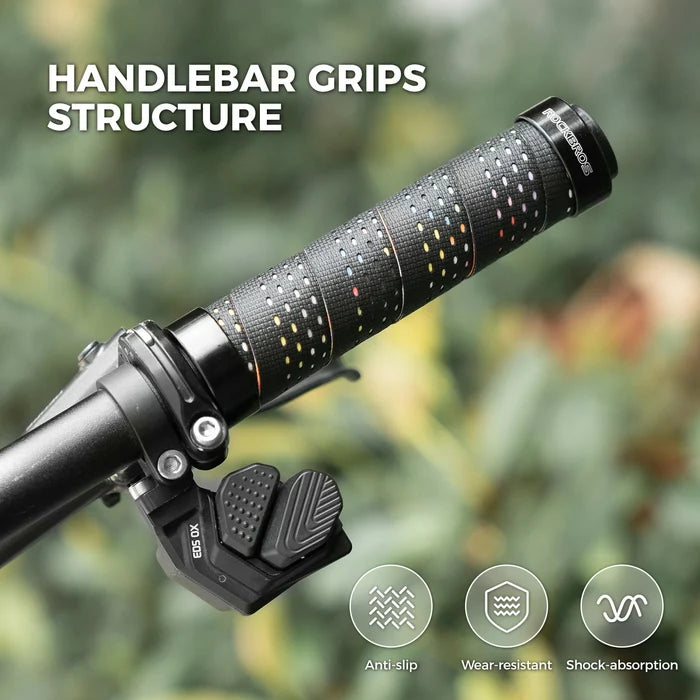 ROCKBROS bike handlebar grips double lock non-slip universal #Color_Black