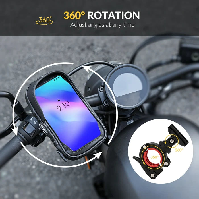 Bike Phone Mount Bag with 360° Rotation & Touch Screen
