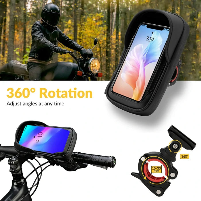 Bike Phone Mount Bag with 360° Rotation & Touch Screen