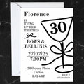 Birthday Bows Tini Glass Personalised Invitations - Pack of 16
