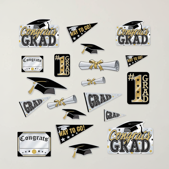 Graduation Cardboard Cutouts on Wall