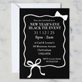 Black and White Bows and Ties Personalised Party Invitations - Pack of 16
