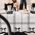 Black Bow Paper Table Cover - 180cm x 120cm