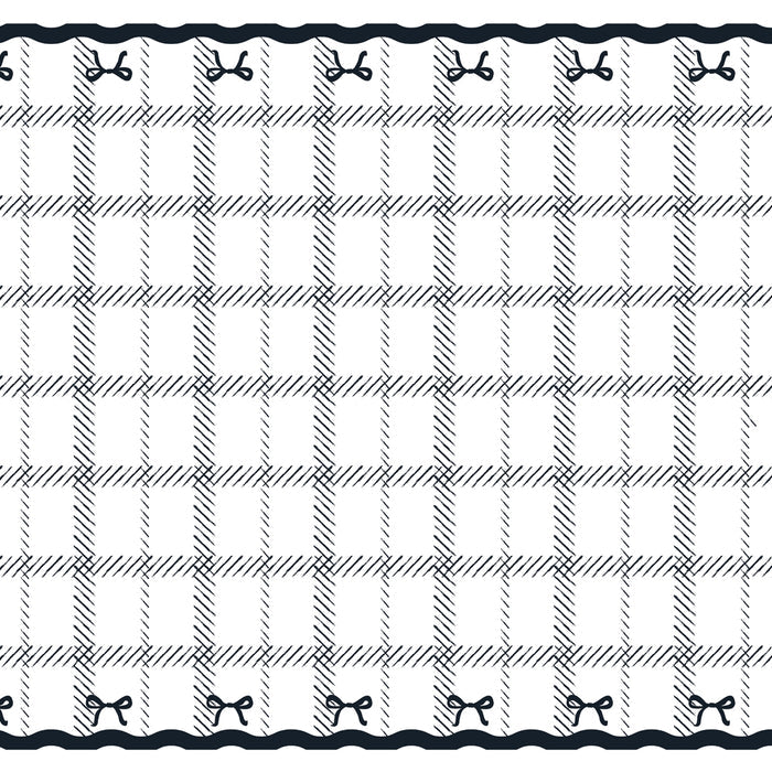 Black Bow Paper Table Cover - 180cm x 120cm