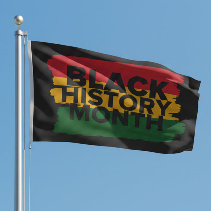 Black History Month Polyester Fabric Flag - 5ft x 3ft