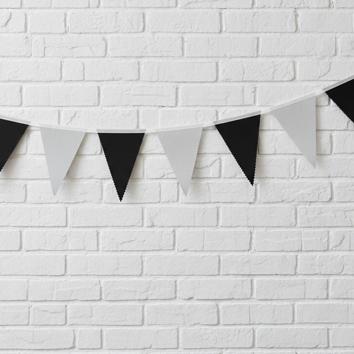 Black & Silver Fabric Bunting - 8m