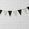 Black & Silver Fabric Bunting - 8m