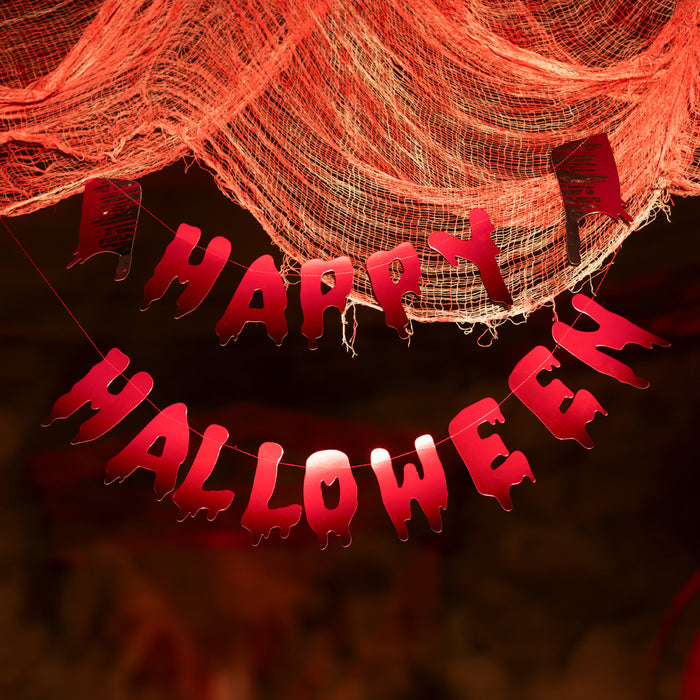 Bloody Happy Halloween Banner With Cleavers - 1.2m