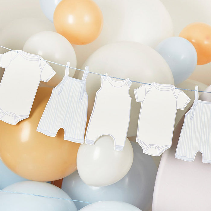 Blue Baby Shower Baby Grow Garland Decoration - 2.5m