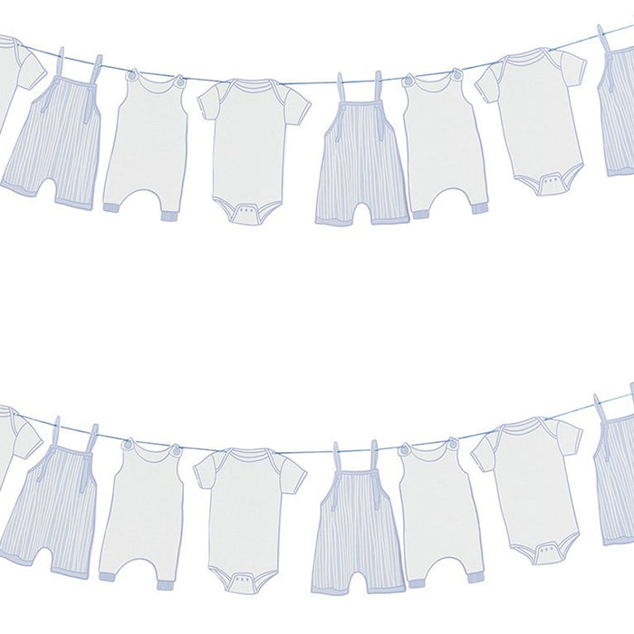 Blue Baby Shower Baby Grow Garland Decoration - 2.5m