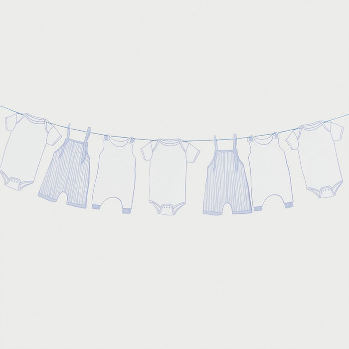 Blue Baby Shower Baby Grow Garland Decoration - 2.5m