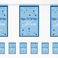 Blue Birthday Glitz Personalised Bunting - 3m