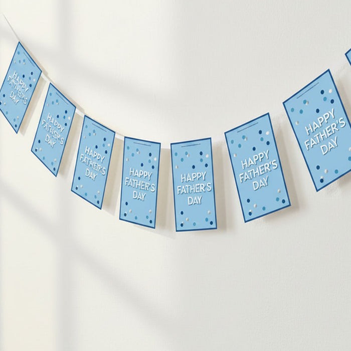 Father's Day banner with blue cards on a white background