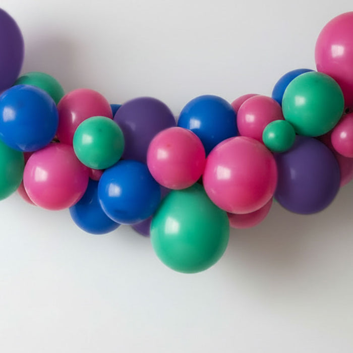 Blue, Purple, Pink and Green Balloon Arch DIY Kit - 2.5m
